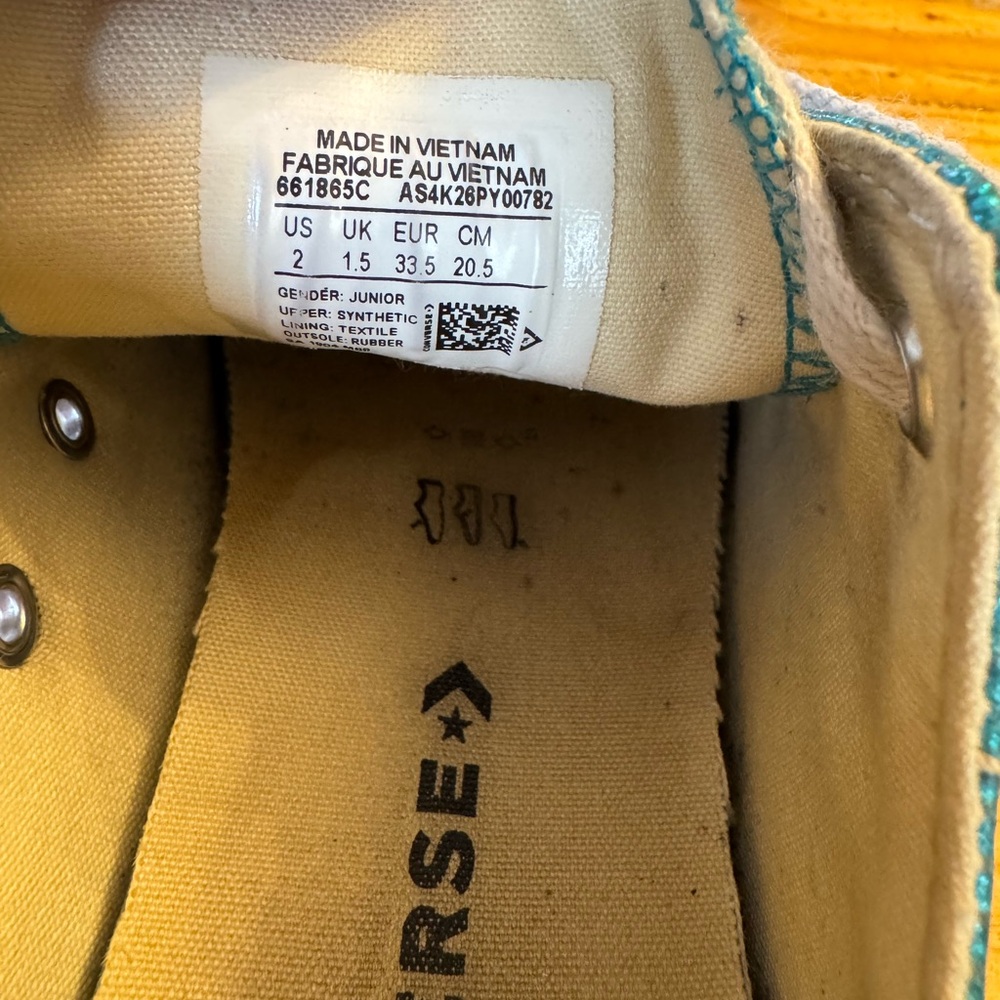 Converse Kids Shimmering Teal Sneakers - Picture 12 of 12
